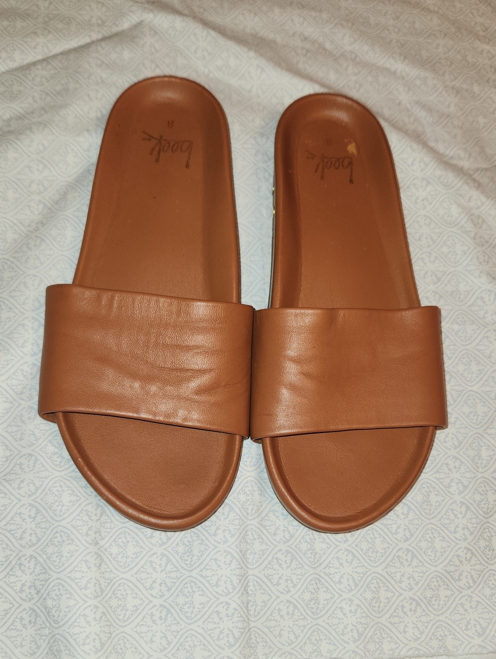 Beek Callito Camel Leather Slide Sandals for Women sz 8